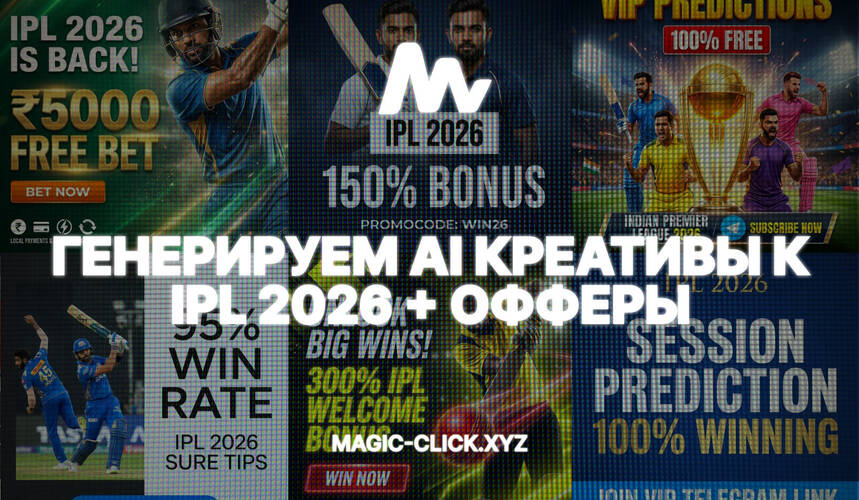 Как лить беттинг на IPL 2026: Креативы и офферы